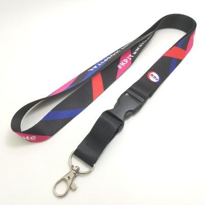 China Promotional Polyester Polyester Lanyard With Custom Colored Printing Heat Transfer for sale