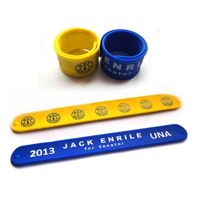 China China Customized Silicone Wristbands Slap Band In Different Size For Choose for sale