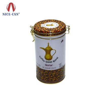 China Gift & Wholesale Airtight Craft Cylinder Coffee Tin Box Custom Printing Cheap Metal Coffee Tin Container for sale