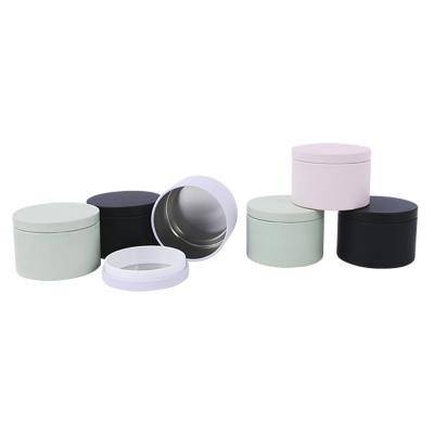 China Custom Candle Factory Metal Packaging Logo [Nice-can] Printed Small Solid Color Multicolor Metal Round Matte Candle Tins With Lid for sale