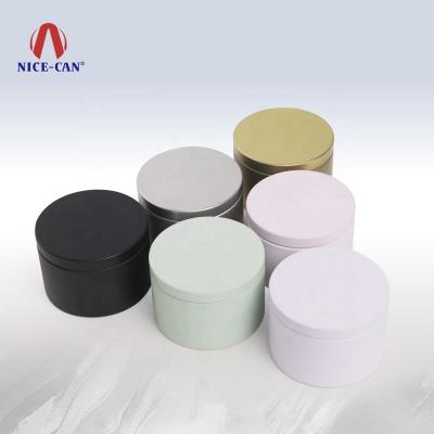 China Food Storage Gift Box Six Colors 8 Ounce Small Round Metal Sealed Candles Tin Can Box In Stock for sale