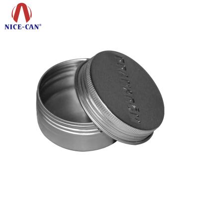 China Tea Canister Screw Lid Embossed Screw Top Metal Tins Embossed Round 8 Screw Lid Canisters Metal Tin For Lip Balm for sale