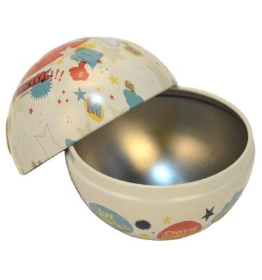 China Metal Ball Gift Box Christmas Ball Tin Kids Candy Toy Gift Packaging Tin Metal Ball Packing Box for sale