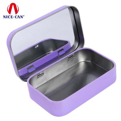 China Recycable Eco-Friend Food Grade Custom Square Rectangle Tarot Card Flash Tin Case Can Box Hinge for sale