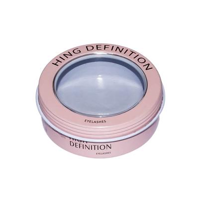 China Screw Tin With Window Black Pink White / Brown Metal Round Cosmetic 0.5oz Lip Balm Screw Cap Tin Can Container Screw Cap Packaging With Window for sale