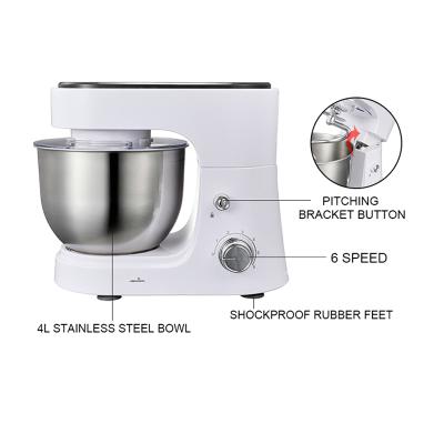 China Cordless Dough Bowl Stainless Steel 4L Electric Kitchen Stand Up Large Food Mixers for sale