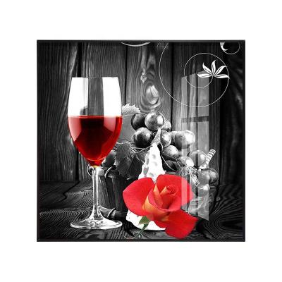 China Simple and modern restaurant wine still life painting living room high-grade glass wall painting for sale