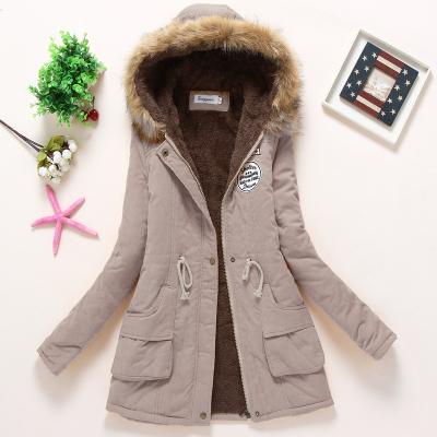 China Wholesale Lady Fur Collar Long Anti-wrinkle Warm Hoodies Jackets Plus Size Winter Coat Women Parka Jackets for sale