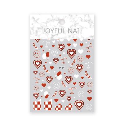 China Art Beauty 2022 popular net red nail paste red love heart nail paste art for sale