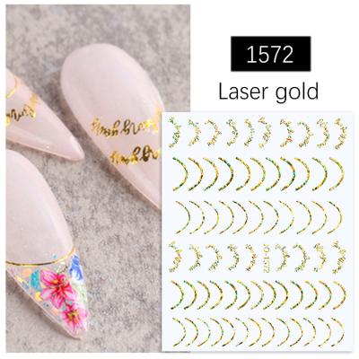 China Fingertip Decoration Nail Art Beauty Korean Nail Paste Fashion Semicircle Line Sticker for sale