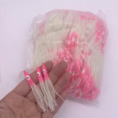 China 6cm Squid Fishing Wholesales Artificial Plastic Soft Bait Skirts Tube Acicular Rubber Octopus Fishing Lures For Jigs Tuna for sale