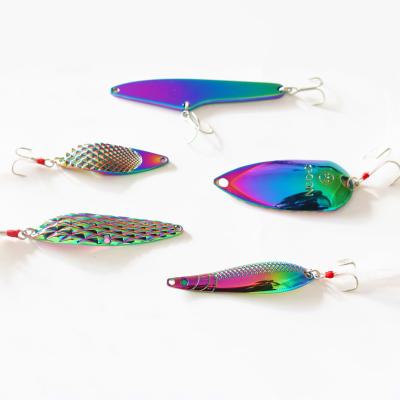 China Metal wholesales PESCA vertical metal 1.5g-30g sequin spoons multicolor throw luya long fishing luers with hook for sale