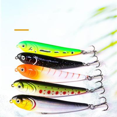 China ABS Wholesale 75mm/5.5g 105mm/16.5g Artificial Hard Pencil Lure Long Cast Floating ABS Plastic Swimbait Bait for sale