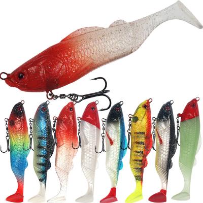 China Fishing Lure Gear Big Game T Tail Soft Bait 125mm 26g With Hook Protector Wholesale Soft Fishing Lure For Saltwater for sale