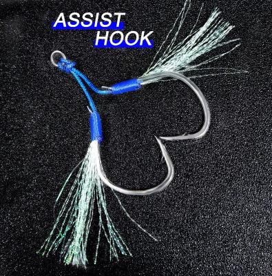 China Wholesale Outdoor Fishing Activity Jig Hook 1/0#-5/0# Feather High Carbon Steel Fishhook For Slow Barbed Jig Mount Lure Sea Fishing Hook Aid for sale