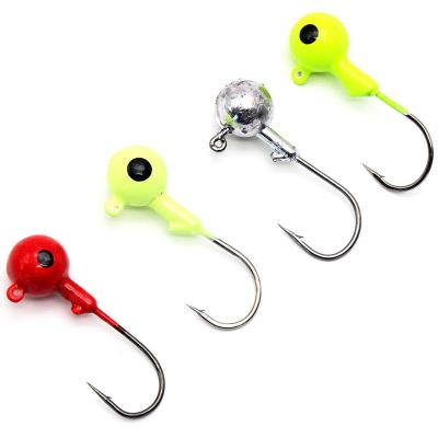 China Hot Sales 1g-20g Metal Lead Jig Head Hook Soft Baits Jig Head Round Hook Fishing Barbed Soft Speed ​​Bait Wholesale Fishing Lure for sale