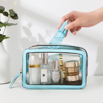 China Best Selling Fashion Amazon PVC Transparent Clear Storage Wash Bag Women Cosmetic Makeup Bag Cosmetic for sale