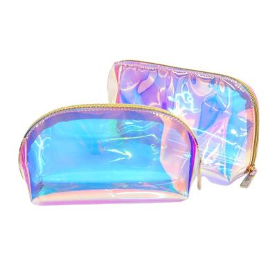 China Fashion luxury custom waterproof laser clear make up colorful portable lazy cosmetic bag for women wholesale for sale