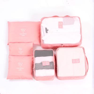 China Lady 6pcs Foldable Storage Travel Bag Set Lightweight Clothes Pocket Portable Luggage Duffel Bag for sale