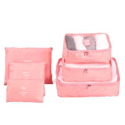 China Lady Travel Luggage Organizer bag set 6PCS storage bag set clothes underwear bump cubes packing traveling bag for sale