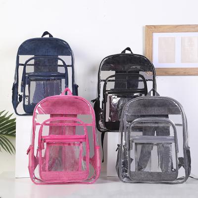 China PVC Waterproof Tote Bag Backpack Bag Clear Clear School Waterproof Adjustable Shoulder Bag Travel For Kids and Lady Cartoon for sale