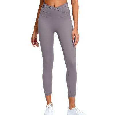 China Lightweight Quick Dry Fitness V-Shape Breathable Stretchy Waist Compression Women Exercise Legging for sale