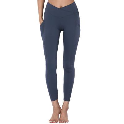 China Women V Shape Breathable Compression Waist Compression Soft Elastic Quick Dry Fitness Leggings With Pockets for sale