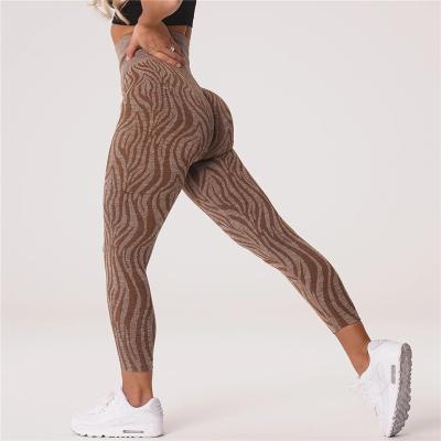 China High Waist Breathable Comfort Zebra Stretch Seamless Women Fitness Leggings Crac! crack! for sale