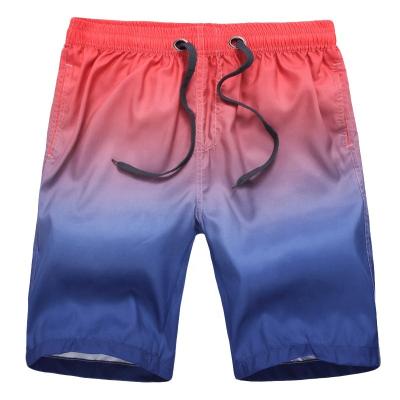 China Plus Size 2022 Fashionable Gradual Color Changing Quick Dry Men's Shorts Woven Shorts Beach Pants With Pockets for sale