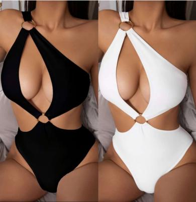 China New One Shoulder Antibacterial Wholesale Custom Made Sexy One Piece High Cut Swimwear Swimsuit Beach Wear For Women for sale