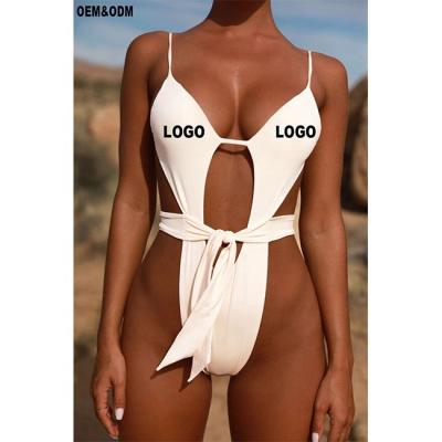 China LIGHTSUIT Factory Price Custom Antibacterial Front Cut Out One Piece Bathing Suit Swimwear Beach Wear For Women for sale