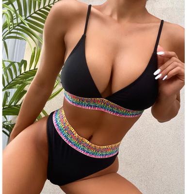 China Lady Sexy Upper High Waist Bikinis Breathable Triangle Sports Swimsuit Mujer 2022 for sale