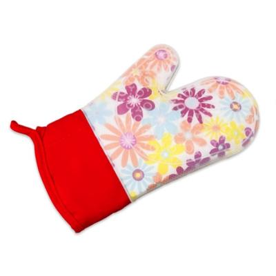 China ArtSample Dotted Custom Printed Heat Resistant Kitchen Cooking Silicone Oven Gloves for sale