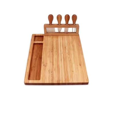 China ArtSample Viable Wholesale Wooden Serving Tray Cheese Cutting Board and Knife Set for sale