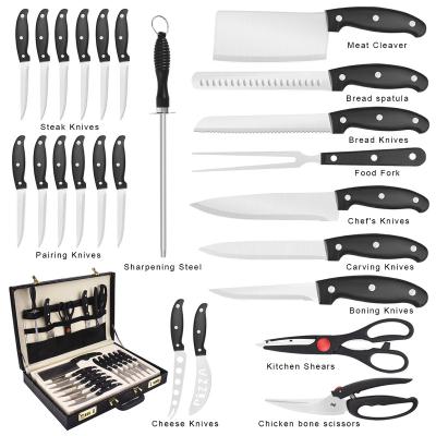 China Artsample Factory Direct Vegetable Steak Scissors Stainless Steel Peeler Utility Chef Kitchen Knives Knife Set With Accessories for sale