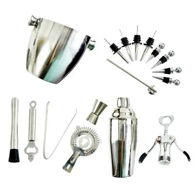 China Cocktail Shaker Set ArtSample Stainless Steel Barware Wine Accessories Boston Cocktail Shaker Mixology Kits Ba Bar Holding Tool Kits for sale