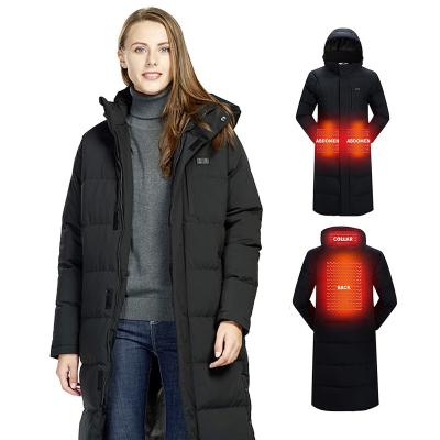 China 2019 Breathable SNOWWOLF Heated Hooded Coat Winter Cotton USB Heating Long Shirt Outdoor Sports Infrared Jacket for sale