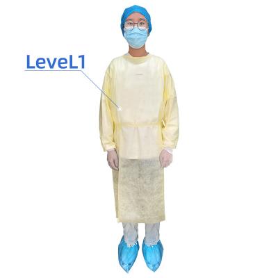 China 100% Approved Surgical Gown Medical CE level1 Non-Sterile Waterproof Ultrasonic Disposable SMS Snowwolf 25g smms Surgical Gown Approved Surgical Gown for sale