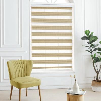 China Double Layer Zebra Blinds Custom Size High Quality Single Double Layer Blackout Zebra Blind For Patio Door for sale