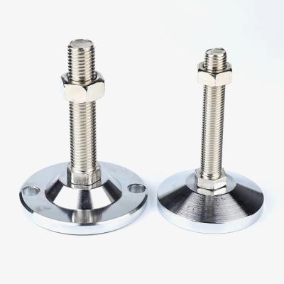 China Aluminum heavy duty carbon steel thickened adjustable foot cup with m16 holes foot support screw mechanical fixed foot for sale