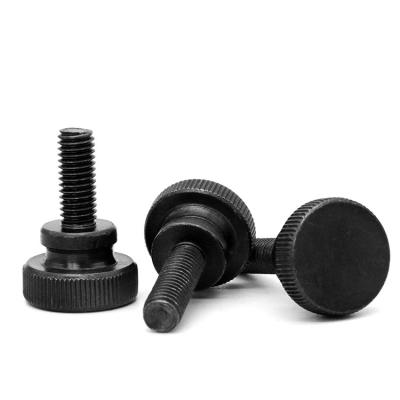 China GB834 Flat Zinc Plating-Black High Head Knurle Head Large Thumb Screw Used In Machine for sale