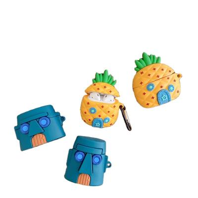 China PVC High Quality Cute 3D Funny Cartoon Patrick Pineapple Octopus Home House Covers For Air pod Regular For Apple Airpods 1 2 Cases for sale