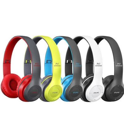 China Headband P47 2021 Top selling Wireless Headphones Headset Mega Bass gaming headphone With TF Card  FM Stereo Radio for sale