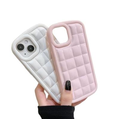 China Shockproof Cheap Shockproof Phone Case Warmly Popular Wholesale Simple Cute Solid Color Down Jacket Stripe & Vertical Grain Soft  Phone Cas for sale