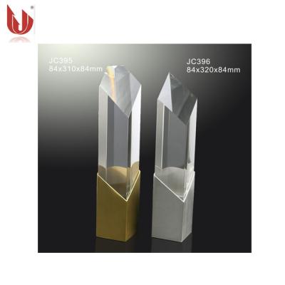 China China High Quality ODM / OEM Customize Metal Base Crystal Trophy Award With Natural Prismatic Color for sale