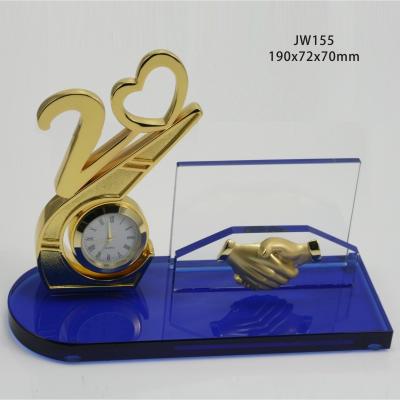 China China Crystal Desk Clock Home Decoration Business Gift For Company for sale