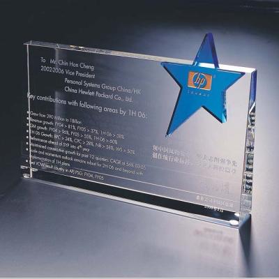 China CHINA Wholesale Customized Creative Blue Meteor Crystal Trophy With Star for sale