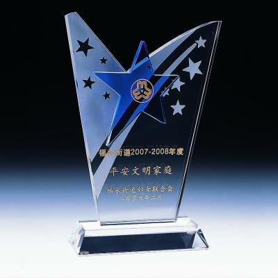 China Unique Color Star Europe Design Plaque Award Crystal Trophy JA322 for sale