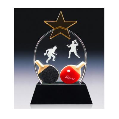 China Hot Selling Clear Crystal Table Tennis Awards Trophy From Europe Wholesale K9 for sale