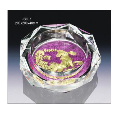 China Wholesale New Design Luxury China Cigar Modern Glass Smoking Crystal Ashtray With Custom Logo For Business Gifts for sale